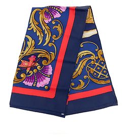 Lenço de seda Hermès Blue Cheval Turc 90 Azul