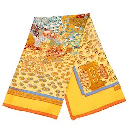 Foulard in seta Hermès Yellow Rencontre Oceane 90 Altro