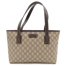Bolso Tote Gucci GG Supreme Plus Castaño Beige Marrón oscuro
