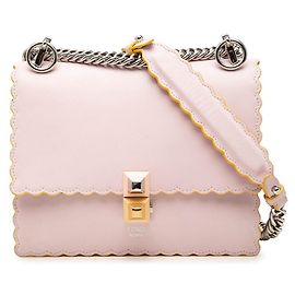 Borsa a tracolla e spalla con catena Fendi Kan I Rosa