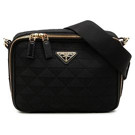 Bolsa de ombro Prada com placa de logótipo triângulo Preto