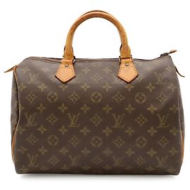Bolso Louis Vuitton Monogram Speedy 30 M41526 Castaño Blanco Otro Monograma