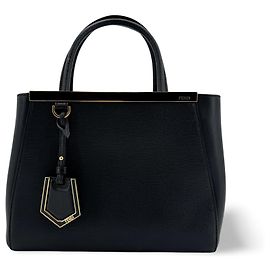 Fendi 2Jours Leather Medium Preto