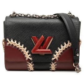 Borsa a tracolla con catena Louis Vuitton Epi Twist MM Nero