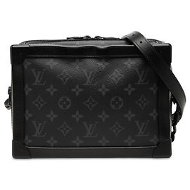 Louis Vuitton Monogram Eclipse Soft Trunk Crossbody Shoulder Bag Black