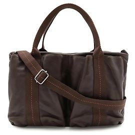 Hermès Saco de ombro Hermes Caravan Horizontal MM Tote Laranja Castanho escuro Azul marinho