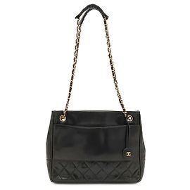 Chanel Matelassé Chain Shoulder Bag Black