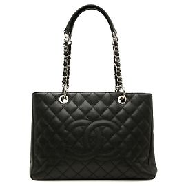 Saco Tote Chanel Coco Mark Matelassé GST Chain Preto