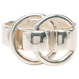 Hermès Hermes Desaneau Silver Band Ring Other