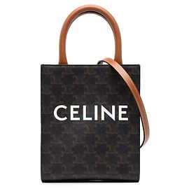 Céline Celine Triomphe Mini Vertical Cabas Handbag Brown Black