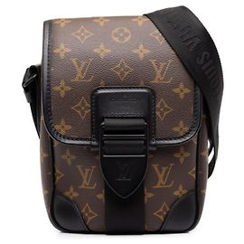 Borsa a tracolla Louis Vuitton Monogram Macassar Archie Messenger PM Marrone Nero