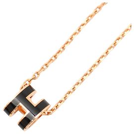 Hermès Collana Hermes Mini Pop H Nero D'oro