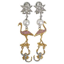 Miu Miu Drop Earrings Silvery Golden