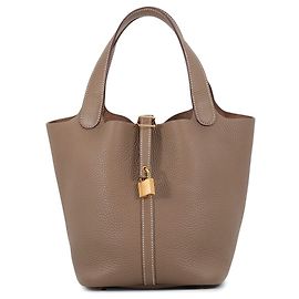 Hermès Sac à main Hermes Picotin Lock MM en Etoupe Gray Taupe