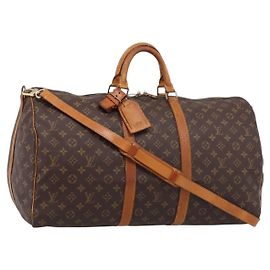 Louis Vuitton Keepall Bandouliere Macassar Monogram Canvas 55 Brown