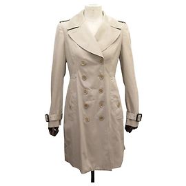 CASACO IMPERMEÁVEL BURBERRY 3850475 CABIDE 38 M COMPRIMENTO MÉDIO BEGE TRENCH COAT Bege