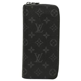 Louis Vuitton Zippy Vertical Monogram Eclipse langes Portemonnaie Schwarz
