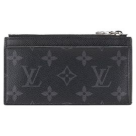 Louis Vuitton Monogram Eclipse Reverse Münz-Kartenetui Schwarz