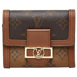 Louis Vuitton Portefeuille Dauphine Compact Trifold Wallet Marrone