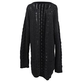 Christopher Kane Cardigan mit Zopfstrick und offener Front aus schwarzem Mohair Schwarz