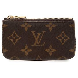 Louis Vuitton Monogram Pochette Cle Coin Case Marrom