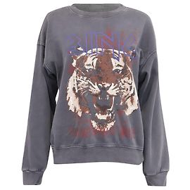 Sweatshirt com estampado gráfico Anine Bing em algodão cinzento Cinza