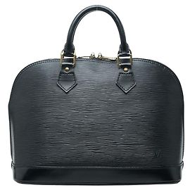 Louis Vuitton Alma Epi Leather Handbag Black