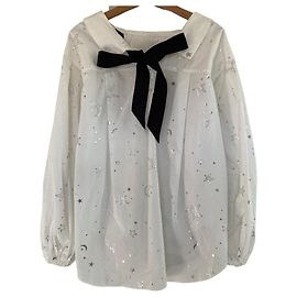 Autre Marque Blusa CHONO com Estampa de Estrelas e Laço nas Costas Branco