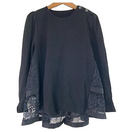 Autre Marque Blusa com rendas e camadas nas costas CHONO Preto