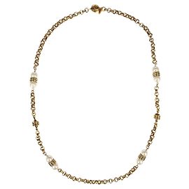 Collar Chanel CC Perlas Sintéticas y Metal Corto Multicolor