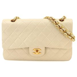 Bolso de hombro con cadena Chanel Matelasse 25 Beige