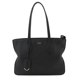 Salvatore Ferragamo Black Leather Tote Handbag Black