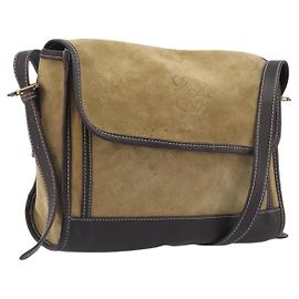 Loewe Vintage Suede Handbag Beige Beige