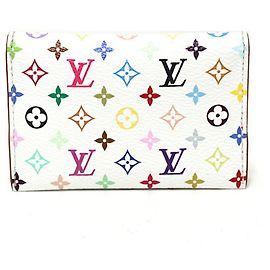Louis Vuitton x Takashi Murakami Multicolor Card Case White Multiple colors
