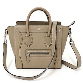 Céline Bolsa Celine Luggage Nano Bag Bege