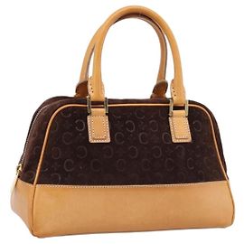 Céline Celine C Macadam Daim et Cuir Marron