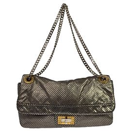 Chanel Drill Flap Perforated Leather Medium Metálico
