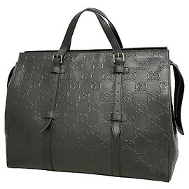 Saco Tote Gucci em couro preto Preto