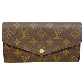 Louis Vuitton Monogram Portefeuille Sarah Long Wallet Brown