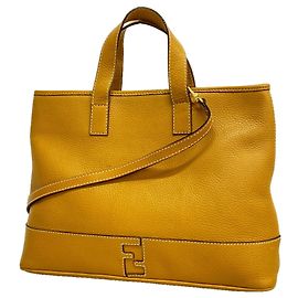 Fendi Leder-Tote-Bag Hellbraun