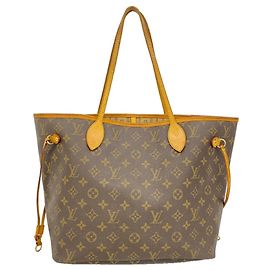 Louis Vuitton Monogram Neverfull MM Tote Bag Braun