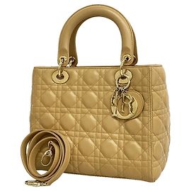 Borsa Christian Dior Cannage Lady Dior Beige