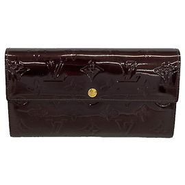 Louis Vuitton Vernis Portefeuille Sarah Long Wallet Dark red