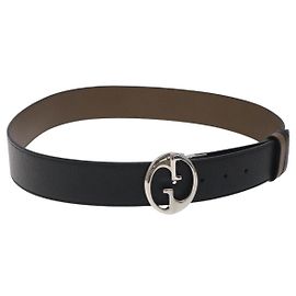 Cinto Reversível Gucci 1973 (Outlet) em Couro Largo Preto