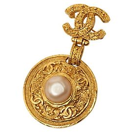 Broche Swing aux Perles Vintage Chanel Doré