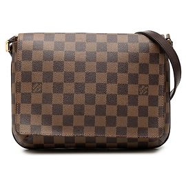 Borsa a tracolla Louis Vuitton Damier Musette Tango Long Marrone
