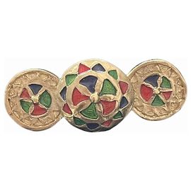 Yves Saint Laurent Broche Byzantine 1990 plaqué or