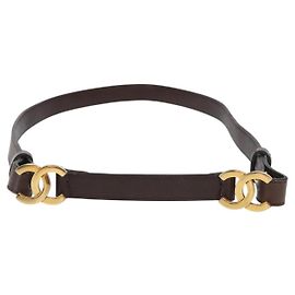 Chanel Vintage Double CC Leather Marrone