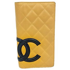 Chanel Leather Wallet Brown Black Brown Black