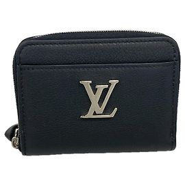 Louis Vuitton Taurillon Leather Lockme Zippy Coin Purse Black